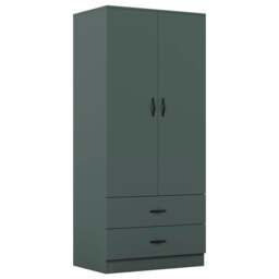 Rackhams Riano 2 Door 2 Drawer Wardrobe - Green
