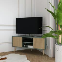 "Rackhams Lesson Corner TV Stand TV Unit TV Cabinet for TVs up to 55"" - White Bendire" - thumbnail 4