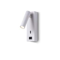Rackhams 3 Watt White Wall Mounted Reading Lamp With USB Port - thumbnail 2