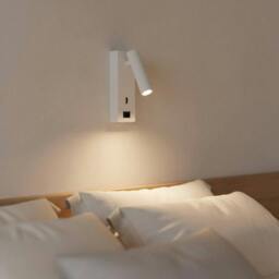Rackhams 3 Watt White Wall Mounted Reading Lamp With USB Port