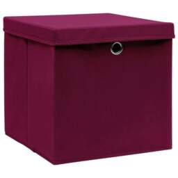Rackhams Storage Boxes with Covers 4 pcs 28x28x28 cm Dark Red - thumbnail 2