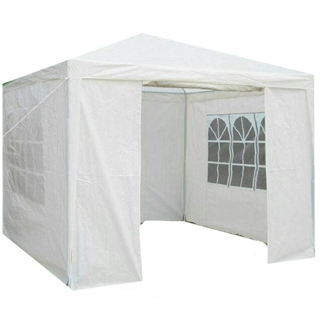 Rackhams White Gazebo Marquee Awning Beach Party Camping Tent Canopy 3 x 3m - White - image 1