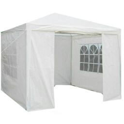 Rackhams White Gazebo Marquee Awning Beach Party Camping Tent Canopy 3 x 3m - White - thumbnail 1