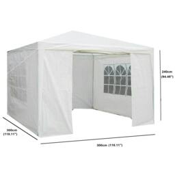 Rackhams White Gazebo Marquee Awning Beach Party Camping Tent Canopy 3 x 3m - White - thumbnail 2