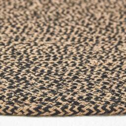 Rackhams Linen and Black Melange Braided Rug - 200 cm Round - thumbnail 4