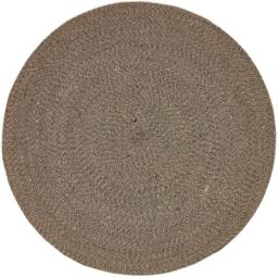 Rackhams Linen and Black Melange Braided Rug - 200 cm Round - thumbnail 2