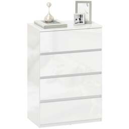 Rackhams Bedroom Chest of Drawers, High Gloss 4 Drawers Dresser, White - White - 4 - Modern - thumbnail 2