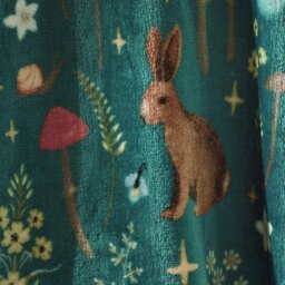 Rackhams Enchanted Twilight Animals Cosy Fleece Blanket Throw Forest Green - 130 x 170 cm - Forest Green - thumbnail 2