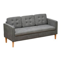 Rackhams Compact 3-Seater Sofa w/ Hidden Storage Rubber Wood Legs Grey - thumbnail 3