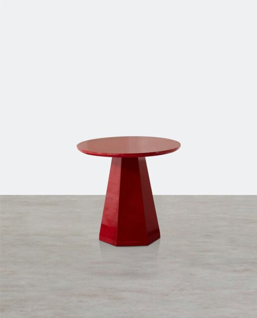 Rackhams Melpomene Round Side Table, Red - image 1