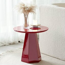 Rackhams Melpomene Round Side Table, Red - thumbnail 5