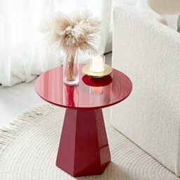 Rackhams Melpomene Round Side Table, Red - thumbnail 4