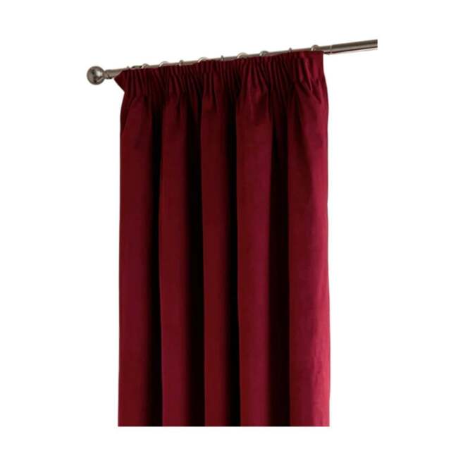 Rackhams Ultimate Velvet Eyelet Curtains - Burgundy - 229cm x 183cm - Burgundy - 100% Polyester - image 1