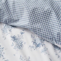 Rackhams Lucie Floral Frill Reversible Duvet Cover Set - Blue - Double - thumbnail 4