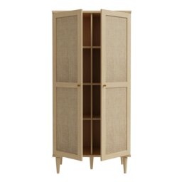 Rackhams Calasetta Display Cabinet in Rattan - Full Assembly Required - Rattan - Matt - thumbnail 6