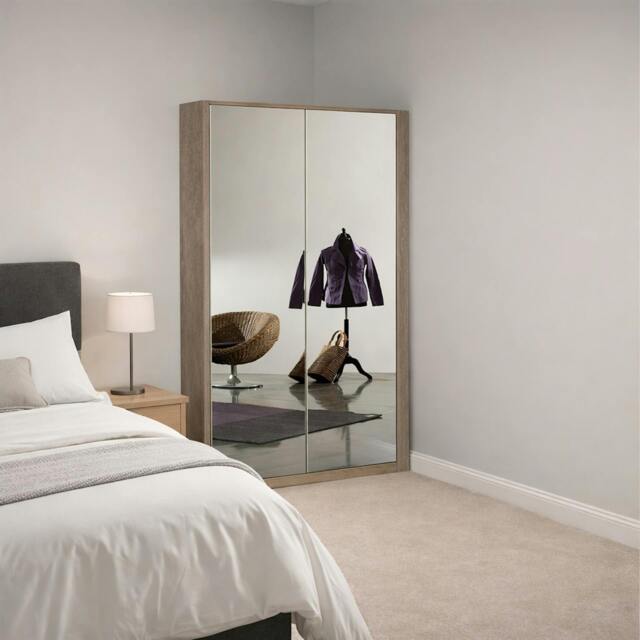 Rackhams Gamma Corner Oak and Mirror wardrobe - 95 - image 1