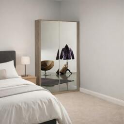 Rackhams Gamma Corner Oak and Mirror wardrobe - 95 - thumbnail 1