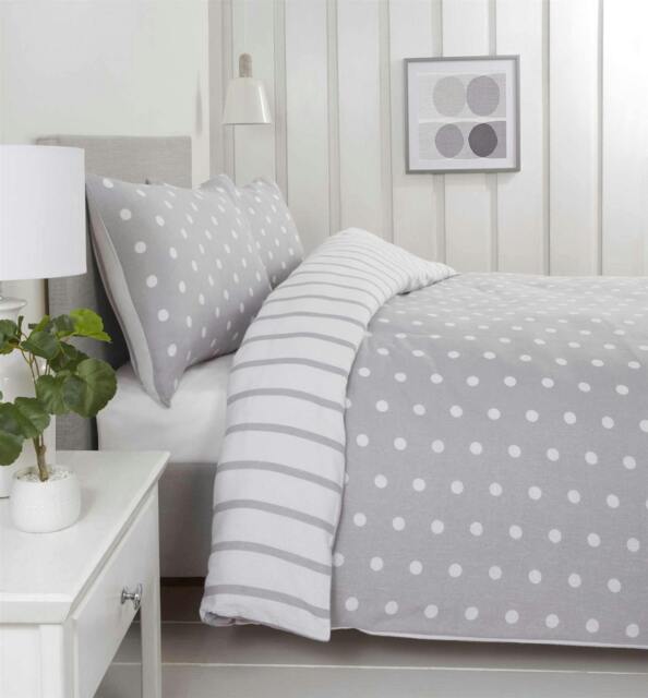 Rackhams Spots and Stripes Grey Duvet Cover Set - Single - image 1