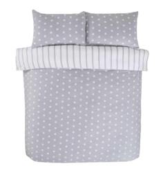 Rackhams Spots and Stripes Grey Duvet Cover Set - Single - thumbnail 2