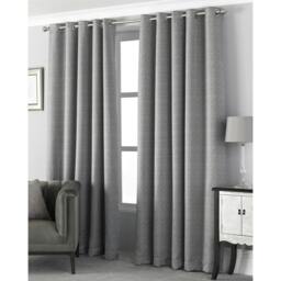 Rackhams Pendleton Ringtop Eyelet Curtains - Graphite - 168 x 137cm - Graphite - 100% Polyester