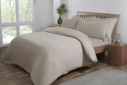 Rackhams Jersey Melange Polycotton Fitted Bedsheet or Pillowcase - BEIGE - Pillow Case (50 x 75cm)