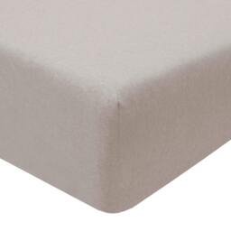 Rackhams Jersey Melange Polycotton Fitted Bedsheet or Pillowcase - BEIGE - Pillow Case (50 x 75cm) - thumbnail 2