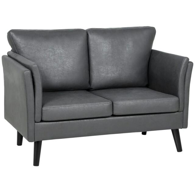 Rackhams Two-Seater Leathaire Sofa - Grey