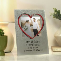 Rackhams Personalised Heart 4x4 Glitter Glass Photo Frame - thumbnail 2