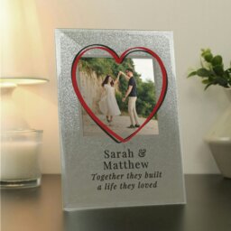 Rackhams Personalised Heart 4x4 Glitter Glass Photo Frame - thumbnail 4