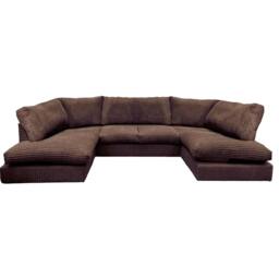Rackhams Preston U Shaped Jumbo Cord Full Back Corner Sofa - Cream - thumbnail 4