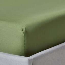 Rackhams Organic 400 TC Egyptian Cotton Sateen Fitted Sheet – 30 cm Deep - Moss Green - King