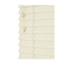 Rackhams Misty White  Smooth Finish Faux Wood Venetian Blinds with Strings  (130cm drop) - 230cm - thumbnail 2