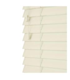 Rackhams Misty White  Smooth Finish Faux Wood Venetian Blinds with Strings  (130cm drop) - 230cm - thumbnail 1