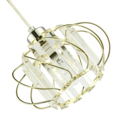 Rackhams Modern Pendant Lamp Shade with Clear Acrylic Rectangular Prims and Gold Frame - thumbnail 3