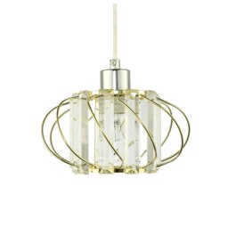 Rackhams Modern Pendant Lamp Shade with Clear Acrylic Rectangular Prims and Gold Frame - thumbnail 2