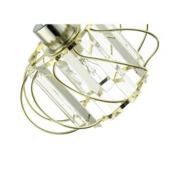 Rackhams Modern Pendant Lamp Shade with Clear Acrylic Rectangular Prims and Gold Frame - thumbnail 5