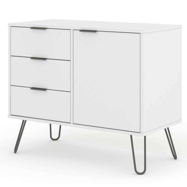 Rackhams Augusta Small Sideboard with 1 Door & 3 Drawers - White - image 1