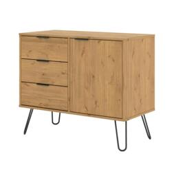 Rackhams Augusta Small Sideboard with 1 Door & 3 Drawers - White - thumbnail 3
