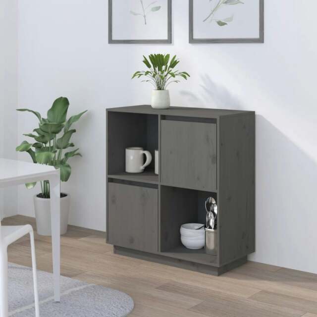 Rackhams Sideboard Grey 74x35x80 cm Solid Wood Pine - Grey - Solid pinewood