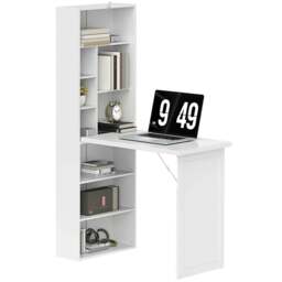 Rackhams Three-Part Work Desk, with Storage and Writing Board - White