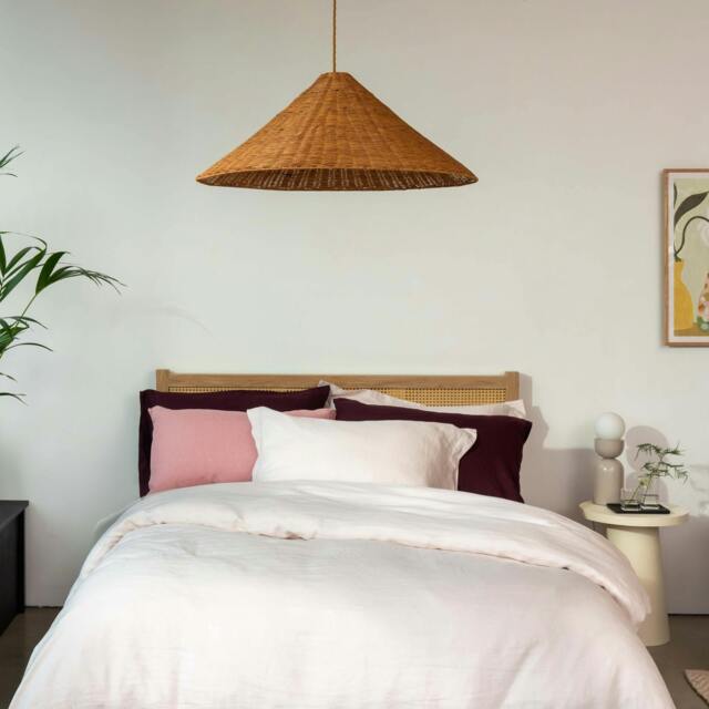 Rackhams Blush Pink French Linen 40cm Deep Fitted Sheets - King - Deep