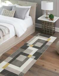 Rackhams Tokyo Geo Blocks Ochre/Grey Rug - 120X160 cm - thumbnail 3