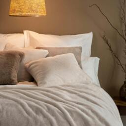 Rackhams Ivory Faux Fur Cushions - Pair (50 x 50cm) - thumbnail 3