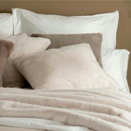 Rackhams Ivory Faux Fur Cushions - Pair (50 x 50cm) - thumbnail 2