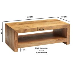 Rackhams Logan Light Mango Large Contemporary Coffee Table - thumbnail 3
