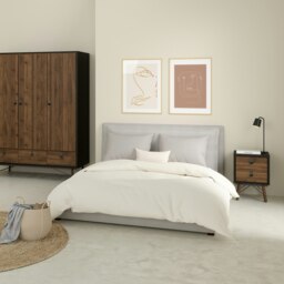 Rackhams Ry Bedside cabinet 2 drawer in Matt Black Walnut - Black - Manufactured wood - 1 - thumbnail 6
