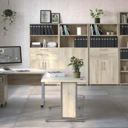 Rackhams Prima Bookcase 2 Shelves with 2 Drawers 2 Doors In Oak - Oak Effect - Wood - 1 - thumbnail 6