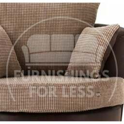 Rackhams Luca Fabric Swivel Chair - Brown and Beige - thumbnail 3