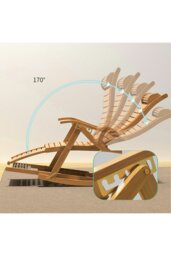 Rackhams Bamboo Rocking Chair Foldable Recliner - Natural - thumbnail 6