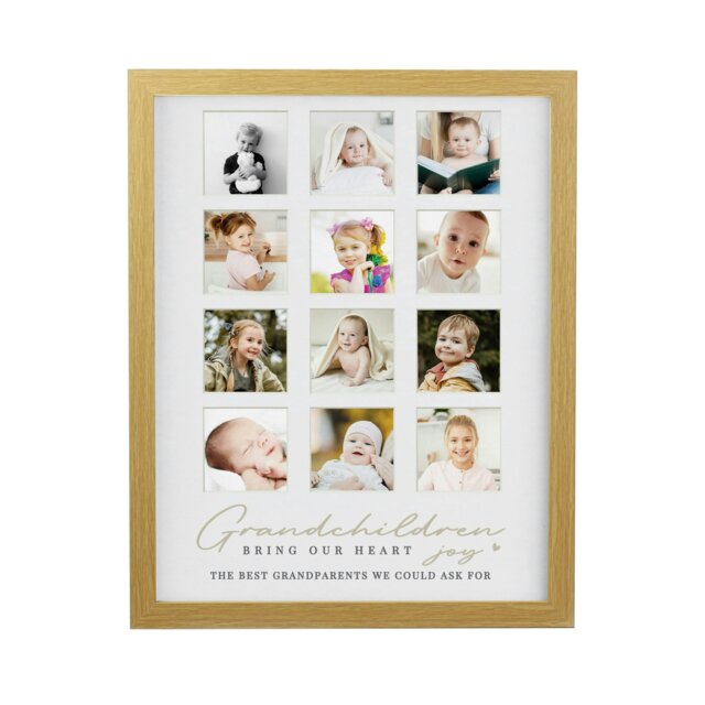 Rackhams Personalised Grandchildren Oak Multi Photo Frame - image 1